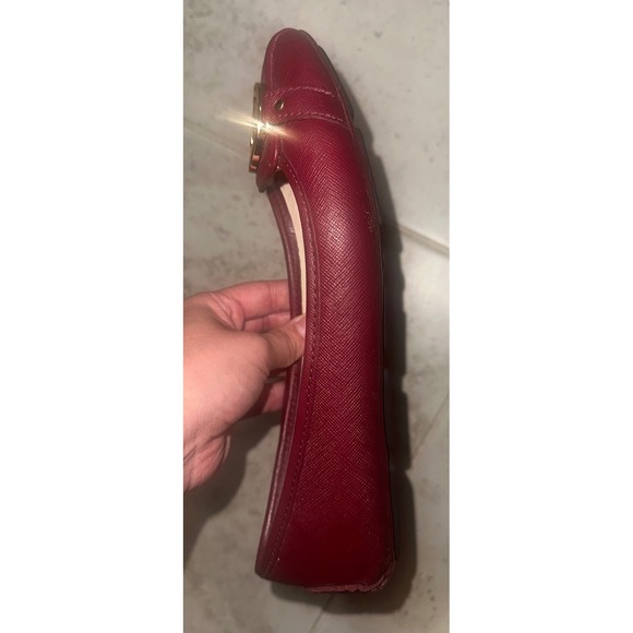 Michael Kors Fulton Moc Burgundy Red Leather Ballet Flats Shoes Women's 7.5M - Picture 7 of 8